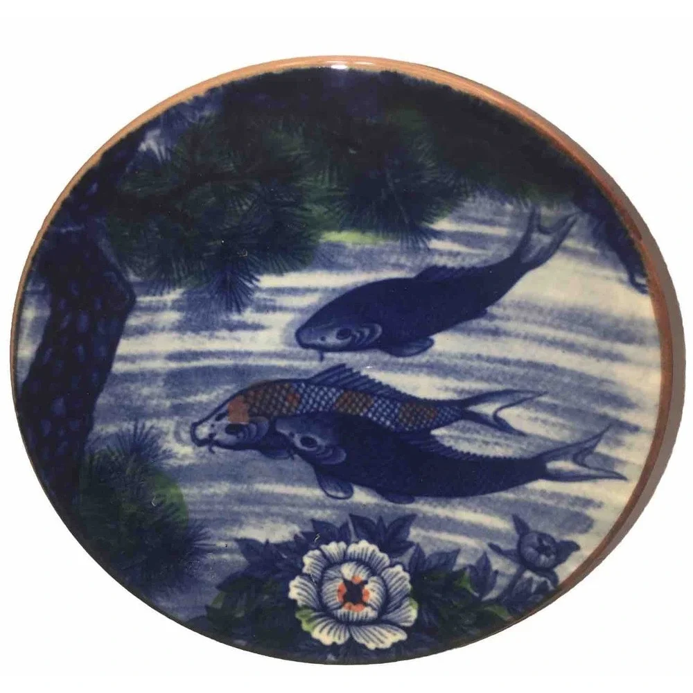Vintage Toyo Japanese Koi Fish & Lotus 6